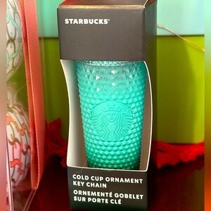 Starbucks Green Ombré Jewel Studded Keychain Ornament NWT